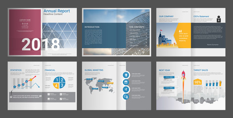 Annual report for company profile & advertising agency brochure, Suitable for professional introduction of the business and aims to inform the audience about its products and services.