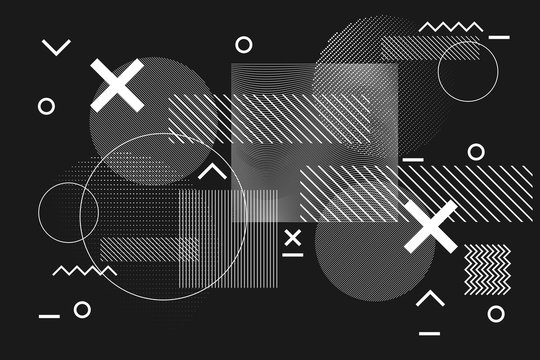 Abstract Geometric Black And White Glitch Background