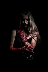 Pale bloody woman