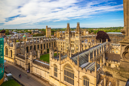 High angle view of King's College Chapel, UK