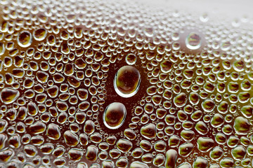 Water drops macro from a plastic bottle fifty megapixels