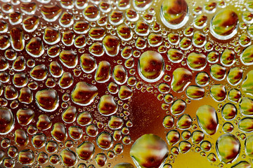Water drops macro from a plastic bottle fifty megapixels