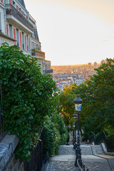 Famous staircase at Montmartre below the Sacré Coeur in Paris