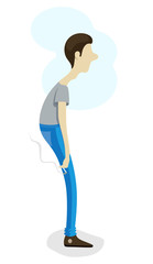 Skinny guy with a cigarette