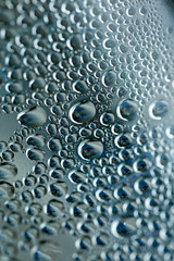 Water drops macro from a plastic bottle fifty megapixels