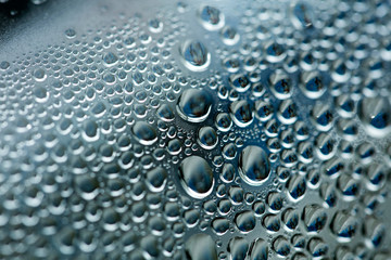 Water drops macro from a plastic bottle fifty megapixels