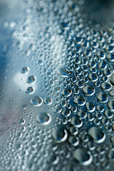 Water drops macro from a plastic bottle fifty megapixels