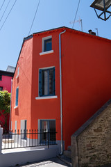 Trentemoult Rezé colorful red house in south of Nantes fishing Cape Horner village France