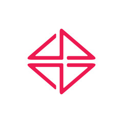 abstract letter b square geometric line logo vector