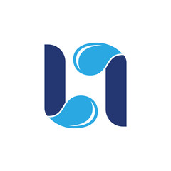 letter br water logo vector