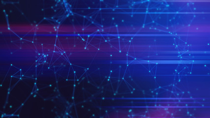 Obraz premium background 3d illustration rendering, deep learning, science data cloud storage digital, neuron plexus cell brain, technology system, futuristic connecting to online, web network social