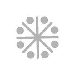 circle dots line simple team work logo vector