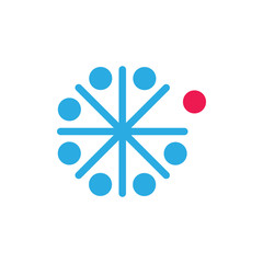 circle dots line simple team work logo vector