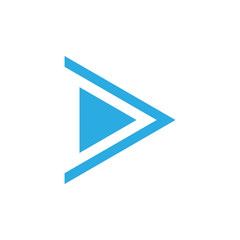letter d triangle arrow simple geometric logo vector