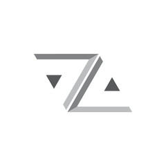 letter z triangle geometric logo vector