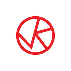 Fototapeta premium letter vk simple linked logo vector