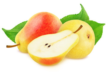 Composition with Red Pears Isolated on White Background