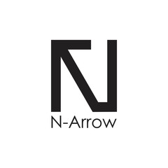 Fototapeta premium letter n arrow shape geometric line logo vector