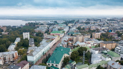 Fototapeta na wymiar Top view of Bolshaya Pokrovskaya street in Nizhny Novgorod