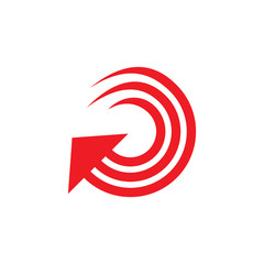 stripes rotation motion arrow up logo vector