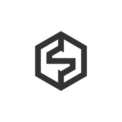 letter s hexagonal geometric logo vector
