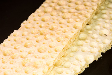 diabetic diet crunches - crispy waffle crispbread from wheat, texture