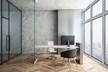 Supervisor workplace in a modern interior. 3d rendering