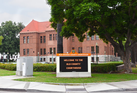 SANTA ANA, CALIFORNIA - AUGUST 27, 2018: The Old Orange County Courthouse, A Romanesque Revival Building That Was Opened In September 1901.