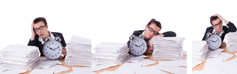 Woman businesswoman under stress missing her deadlines