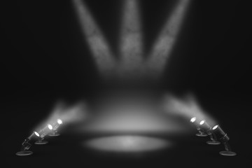 Fototapeta Illuminated black stage obraz