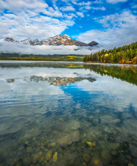 Pyramid Lake in the Canadian Rockies