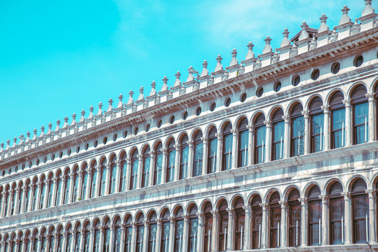 view of procuratie vecchie building in venice italy