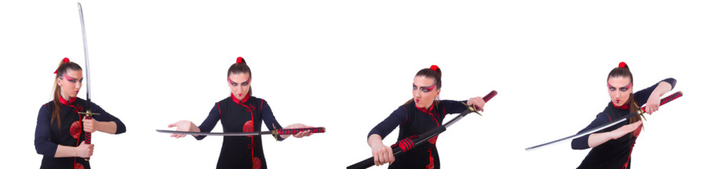 Woman in japanese martial art concept