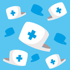 Fototapeta premium pattern of hats nurse backdrop