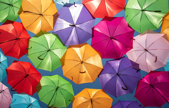 Colorful Umbrellas Urban Street Decoration