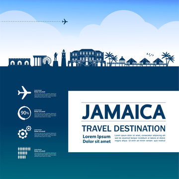 Jamaica travel destination grand vector illustration.