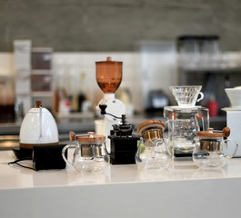 Coffee equipment on counter
