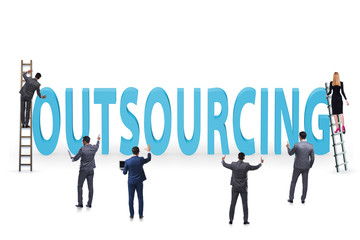 Fototapeta premium Concept of outsourcing in modern business