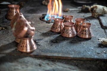 Copper Coffee Pot Antep , Turkey