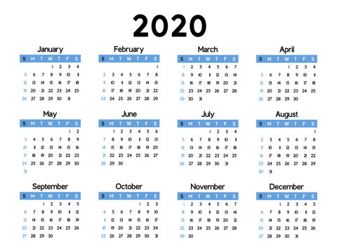 Календарь рабочих недель 2020 год 2020 Calendar Sunday Start Images - Browse 6,296 Stock Photos, Vectors, and Vide
