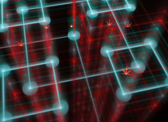 Abstract color dynamic background with lighting effect. Fractal spiral. Fractal art