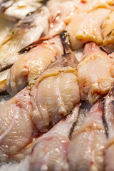Monkfish (Lophius piscatorius) on the market