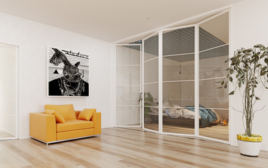 Modern apartment  interior.