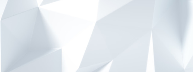 Obraz premium White background with crystals, triangles. 3d illustration, 3d rendering.