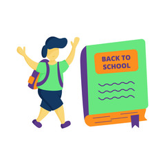 back to school flat illustration vector