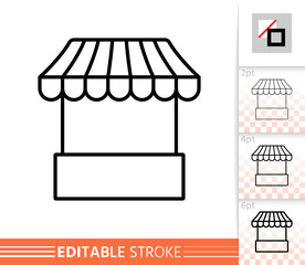 Street Cart fast food market thin line vector icon