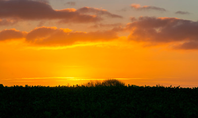 beautiful view with sunrise and very colorful sky