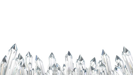 Crystal Frame design on white background. 3D illustration.