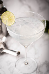classic margarita on marble background