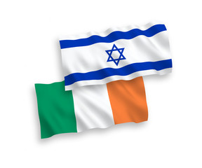 Flags of Ireland and Israel on a white background